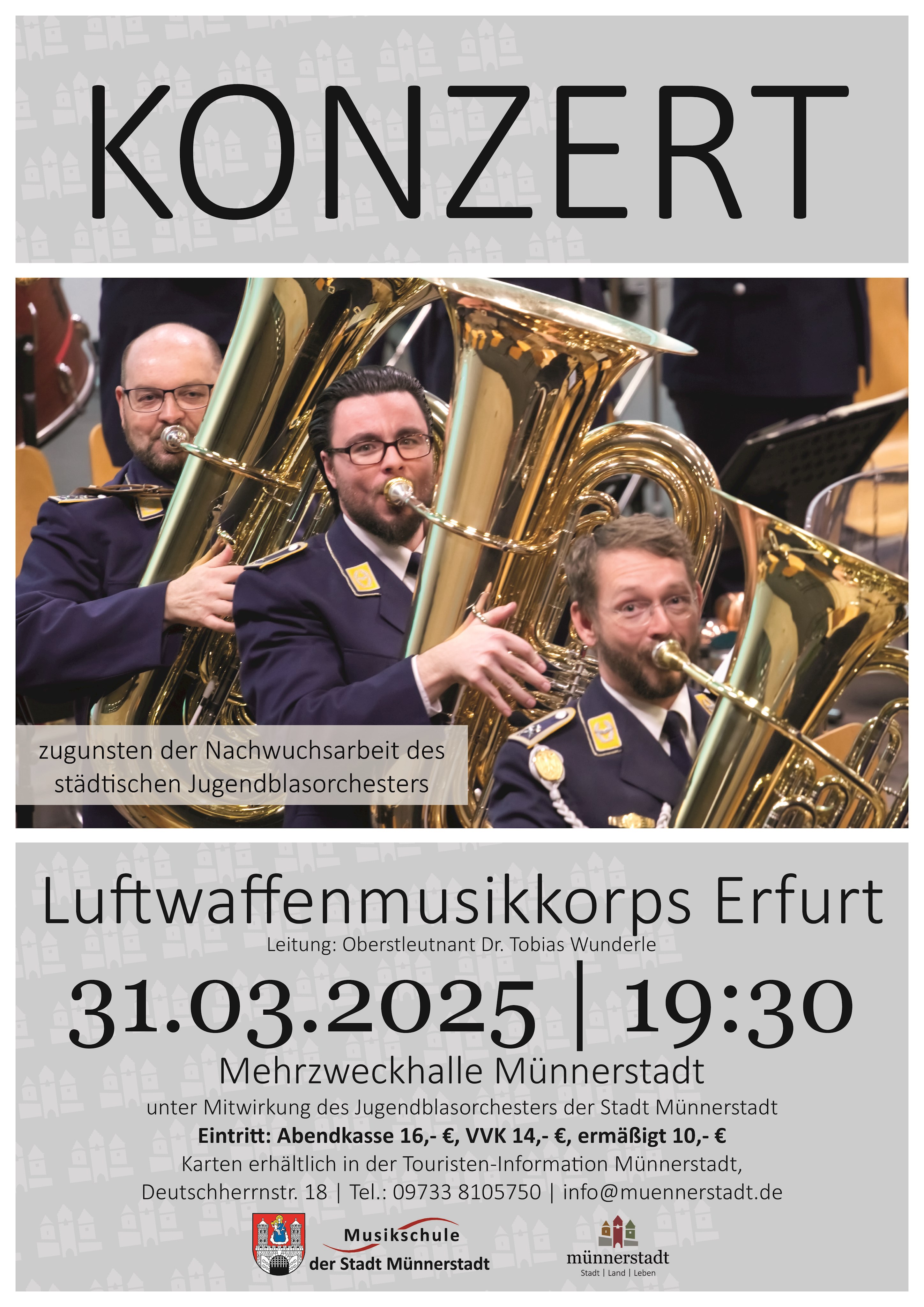 Konzert des Luftwaffenmusikkorps Erfurt unter Mitwirkung des Jugendblasorchesters der Stadt Münnerstadt